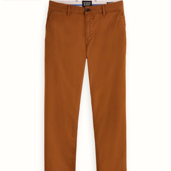 NWT Scotch & Soda Men’s Mott Super-Slim Chino 28/30 color of walnut - Picture 9 of 14